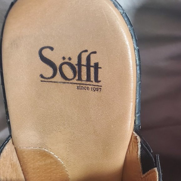 EUC Sofft Black Leather Clogs 11W - Picture 6 of 9